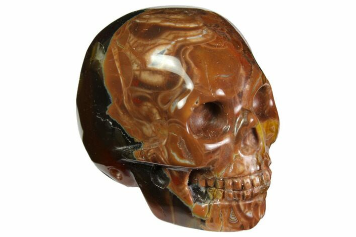 Realistic, Polished Brecciated Jasper Skull #116836
